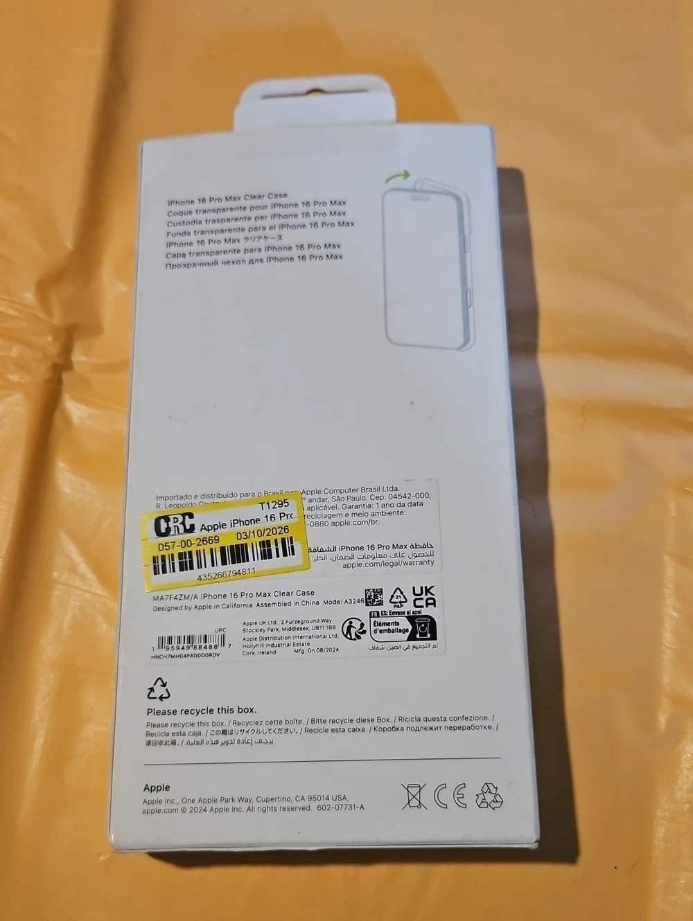 APPLE IPHONE 16 Pro MAX CLEAR CASE: NEW/OPEN BOX